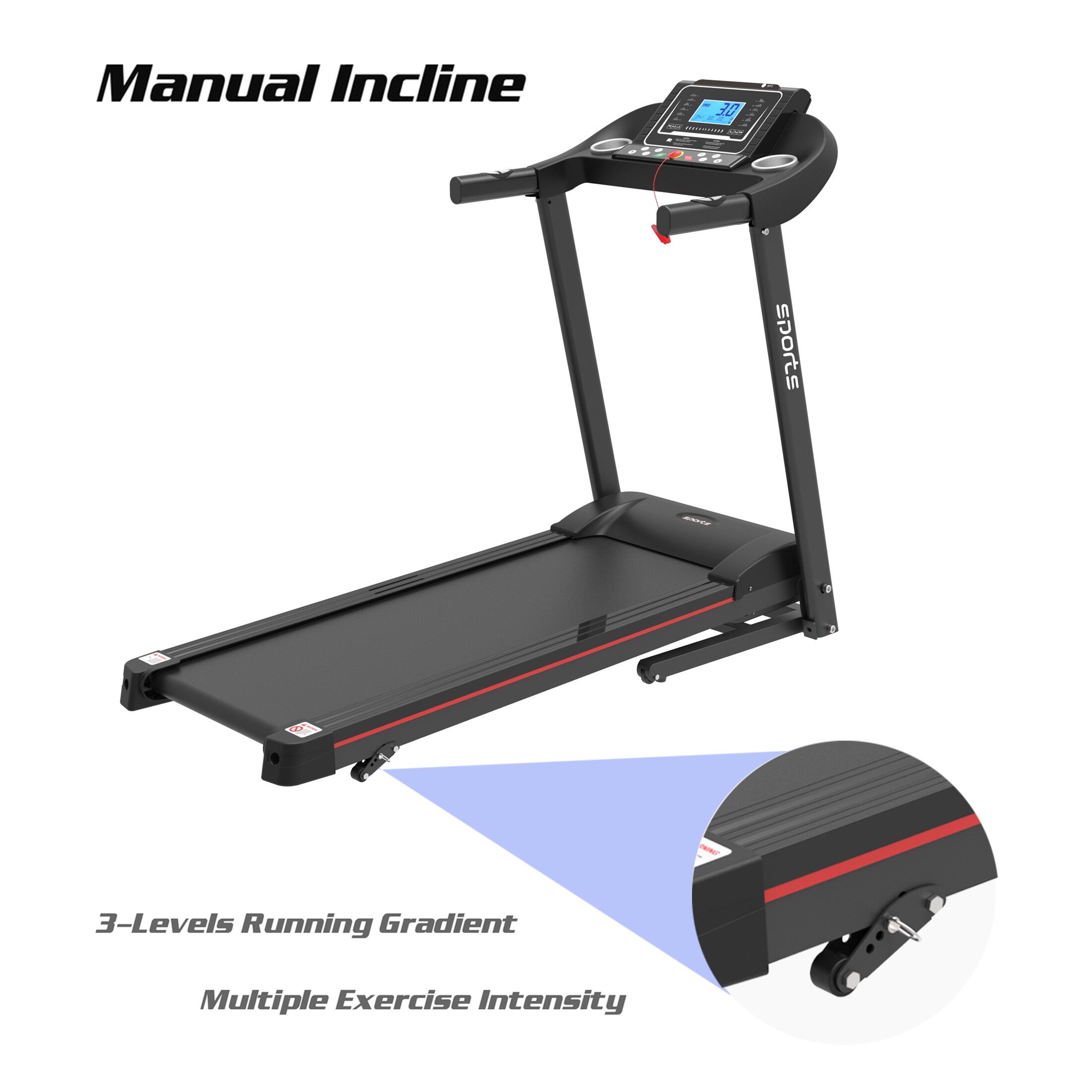 Moda Exercise Running Machine with 5 LCD Display for Home Use