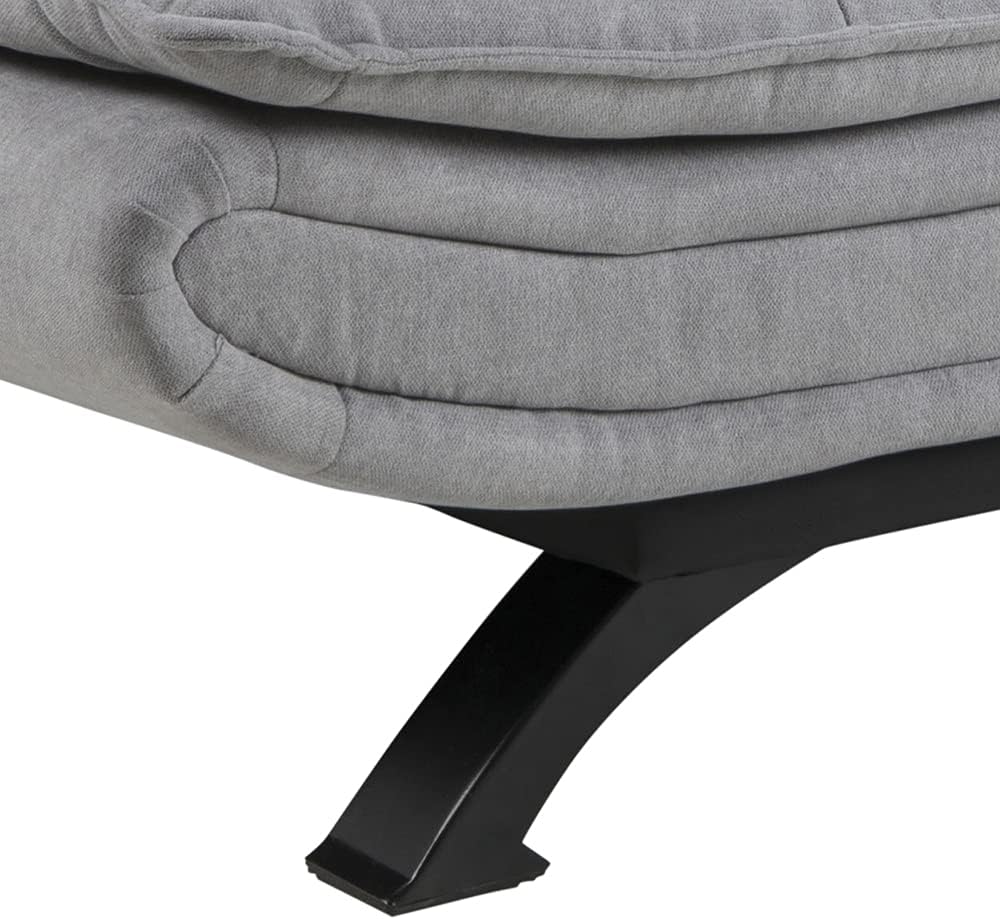 AC Design Furniture Jasper Sofa Bed W: 196 x H: 91 x D: 96 cm, Dark Grey/Black, Fabric/Metal