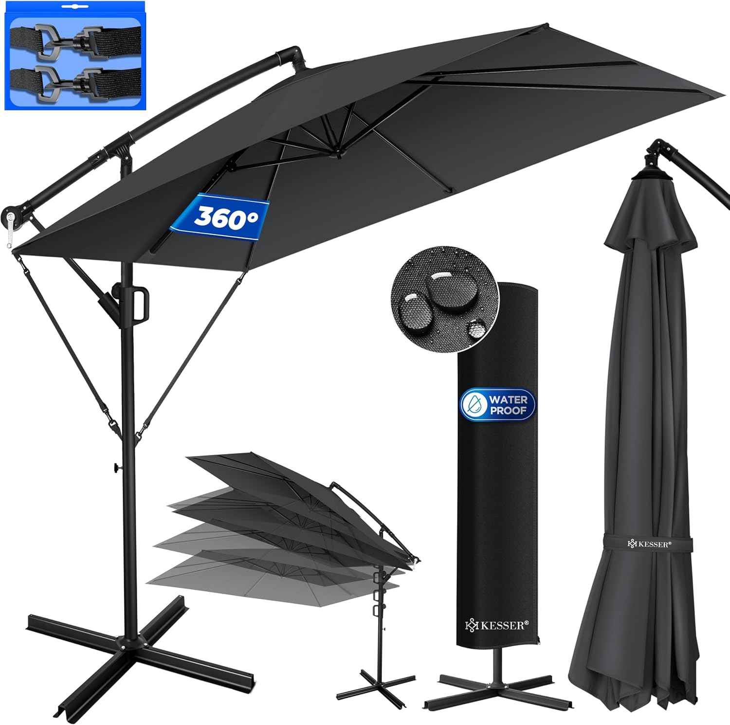 KESSER® Holly Parasol Rectangular with Cover