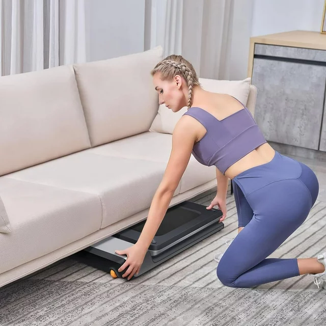 WalkingPad Folding Treadmill, Ultra Slim Foldable Treadmill Smart Fold Walking Pad Portable Safety Non Holder Gym and Running Device P1 Grey 0.5-3.72MPH