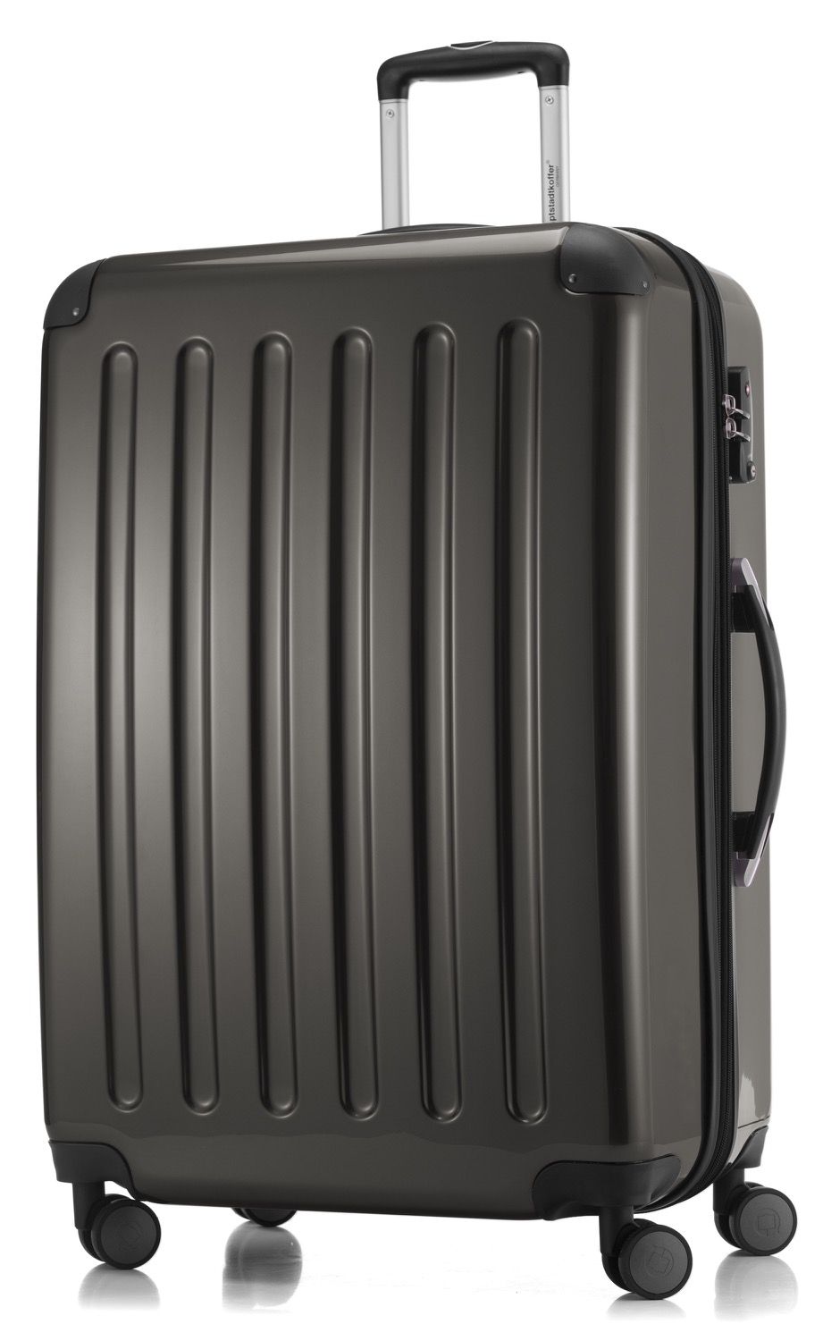 Alex - hand luggage hard shell black glossy, TSA, 55 cm, 42 liters