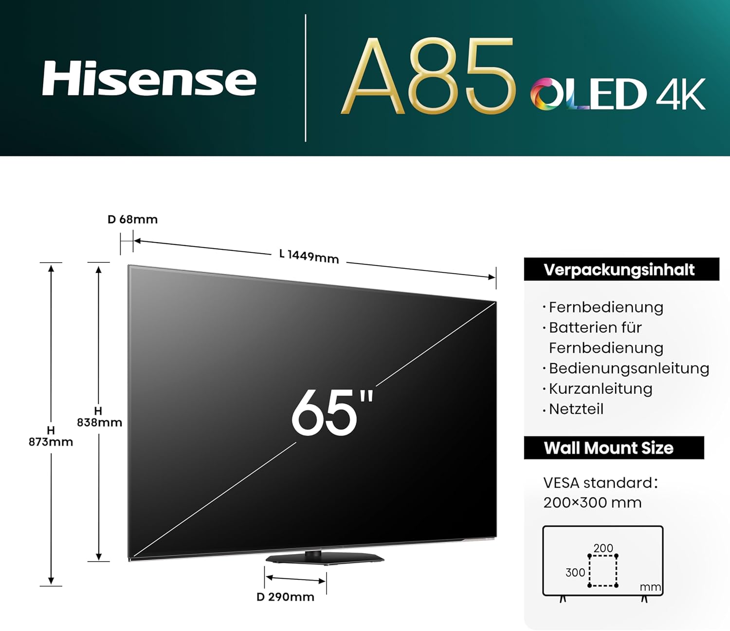 Hisense 65U7NQ 164cm (65-inch) TV
