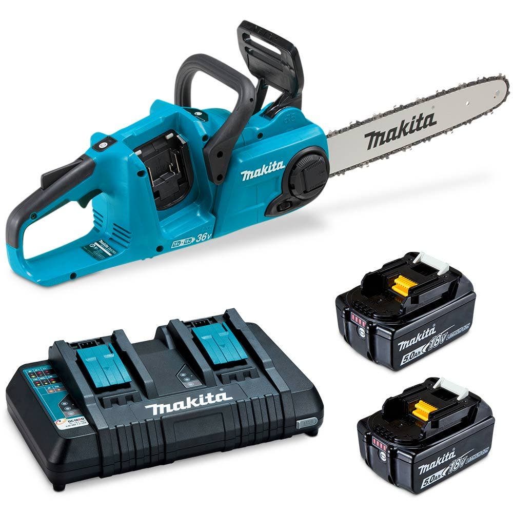 MAKITA 36V (18Vx2) Brushless 2 x 5.0Ah 350mm Chainsaw Kit DUC353PT2