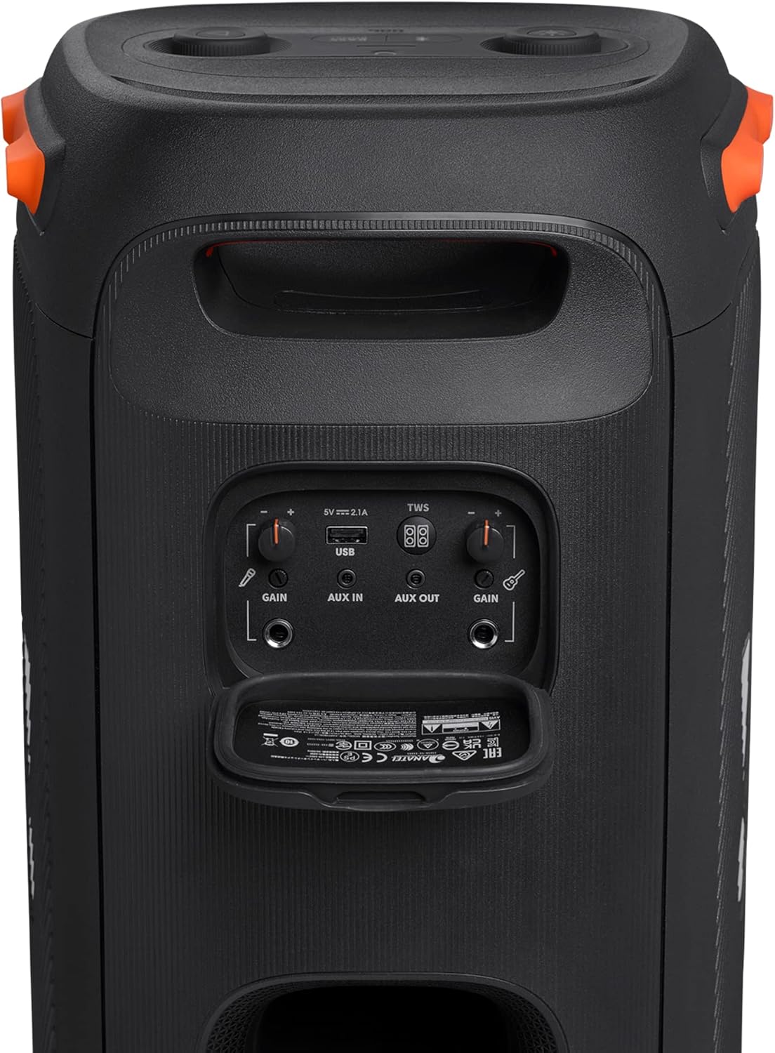 JBL PartyBox 110 - Schwarz – Trag - und rollbarer Bluetooth Party-Lautsprecher mit Lichteffekten – Spritzwassergeschützte, mobile Musikbox mit Akku
