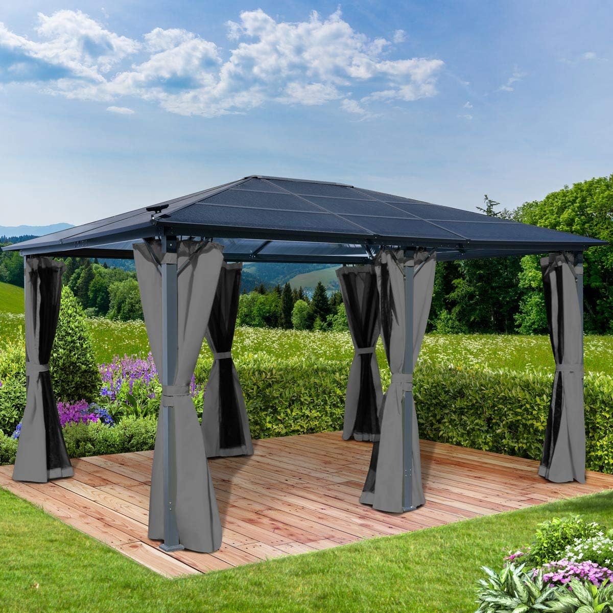 Brast Garden Gazebo, Aluminium, 2 Colours, 3 Sizes and 16 Models, 3 x 3 m / 3 x 4 m / 3.6 x 4.8 m