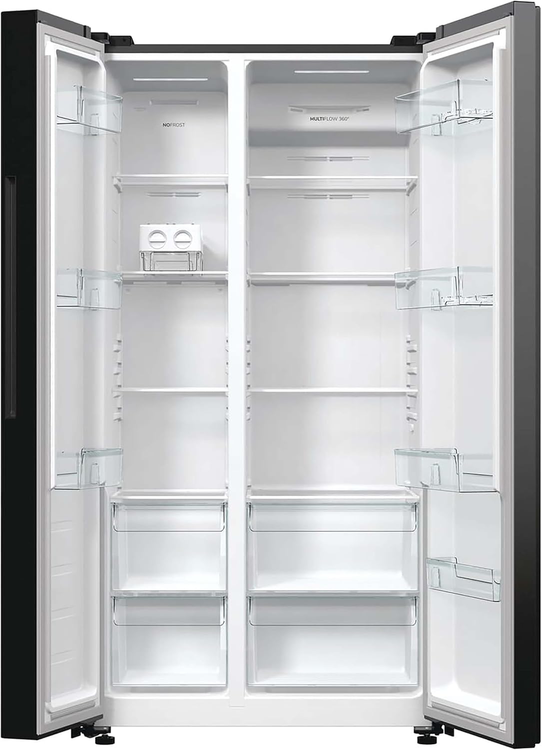 Gorenje NRR 9185 EABXL Side by Side Fridge-Freezer, Made in Europe, EEK E, NoFrostPlus, Inverter Compressor, Crisp Zone, ConvertActive Zone, FastFreeze, 178.6 cm, Black [Energy Class E]