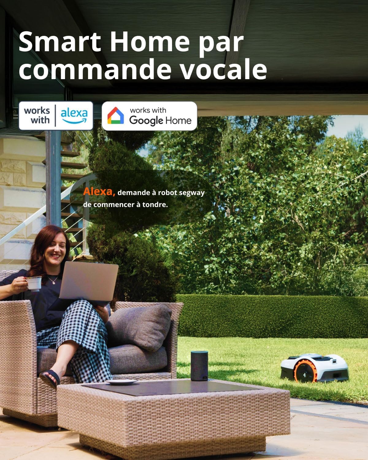 Navimow i105E Robot Tondeuse sans Fil périphérique, Recommandé 500 m², Max. 600 m², RTK+Vision Tondeuse Robot Gazon, IA cartographie Automatique, Limite virtuelle, Gestion multizone