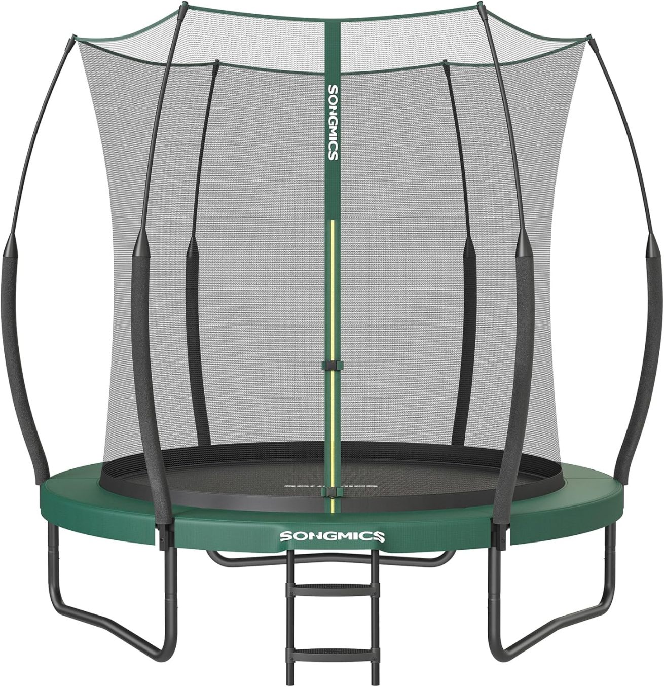 SONGMICS Springless Trampoline Ø 244 cm, Outdoor Trampoline for Children, Elastic Ropes, Zippered Safety Net, Fiberglass Poles, Safe, Quiet