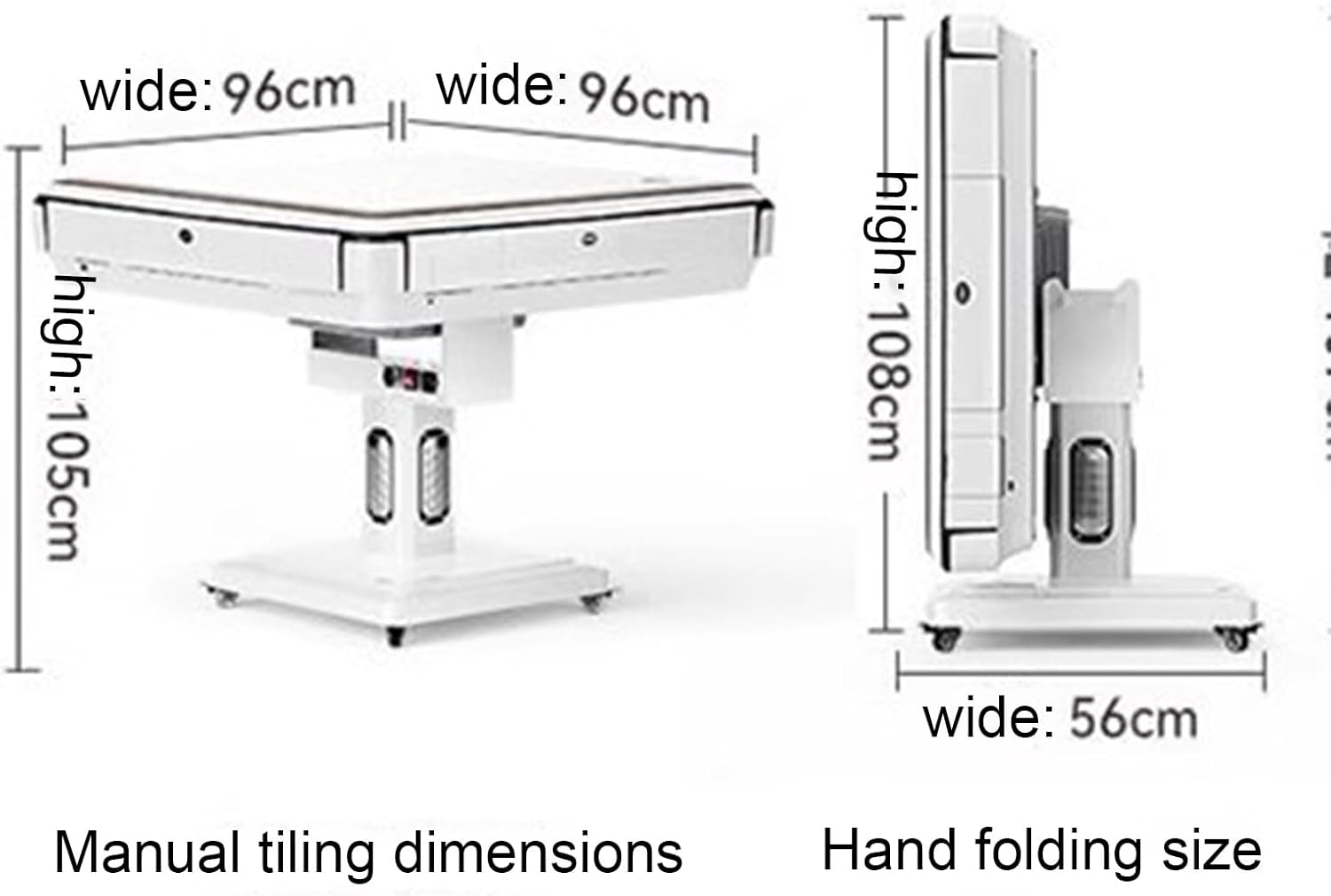 Mahjong table, foldable, including two sets of mahjong, 13.5° tilt for placing cards, three-dimensional cooling air, heating, sturdy and durable, suitable for home use
