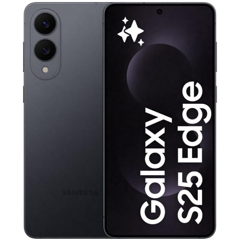 Samsung Galaxy S25 Edge AI Smartphone, Galaxy AI, Android Smartphone, 12GB Memory, 512GB Storage, 200 MP Camera, Long Battery Life, Titanium JetBlack, 3 Year Samsung Extended Warranty