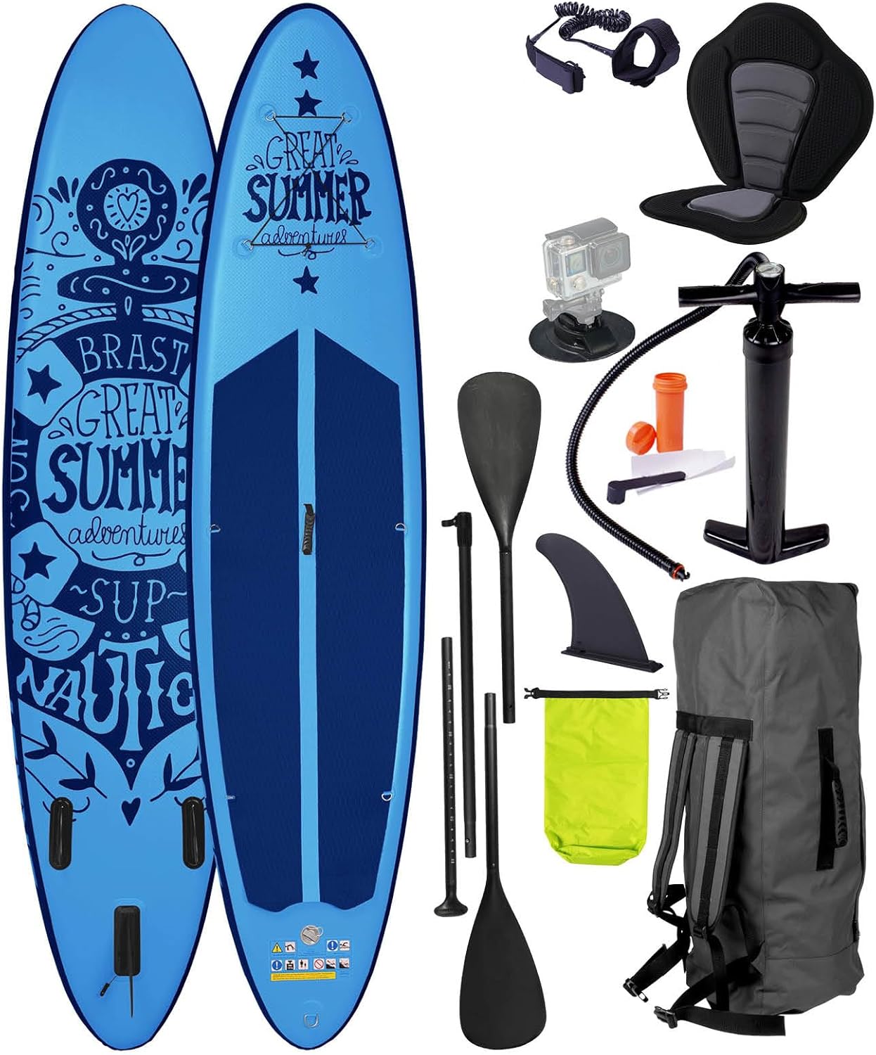 BRAST® SUP Board Summer Inflatable Stand Up Paddle Set 320 x 81 x 15 cm
