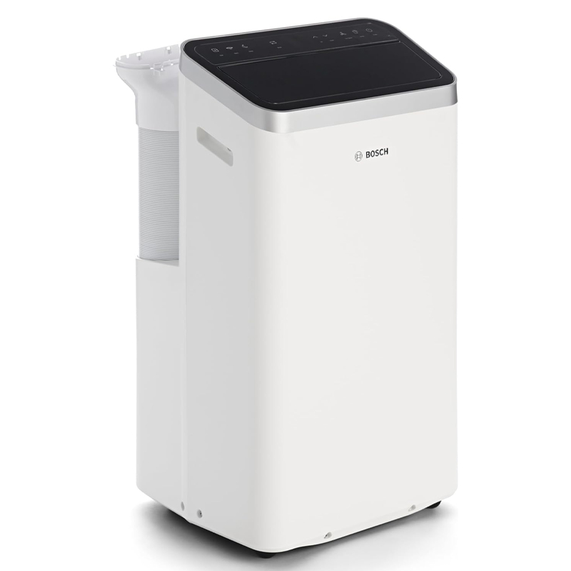 Bosch Cool 5000 Mobile Air Conditioner, 3-in-1 Air Conditioner, Dehumidifier, Fan, 3.4 kW for Rooms up to 46 m², with Auto Mode, Silent Mode and Sleep Mode