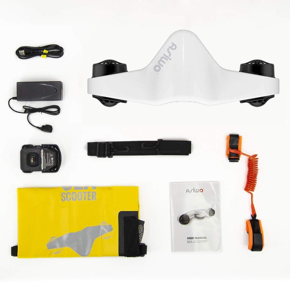 Asiwo Underwater Scooter with Action Camera Mount - Waterproof Dual Motor Sea Scooter for Diving, Swimming, Snorkeling