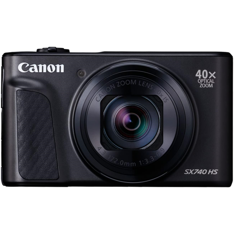 Canon SX740 HS PowerShot Digital Camera Black - Practical Compact Camera with 4K Resolution and Hybrid Autofocus - Canon Powershot Camera with 40x Optical Zoom - Auto Transfer via WLAN and Bluetooth