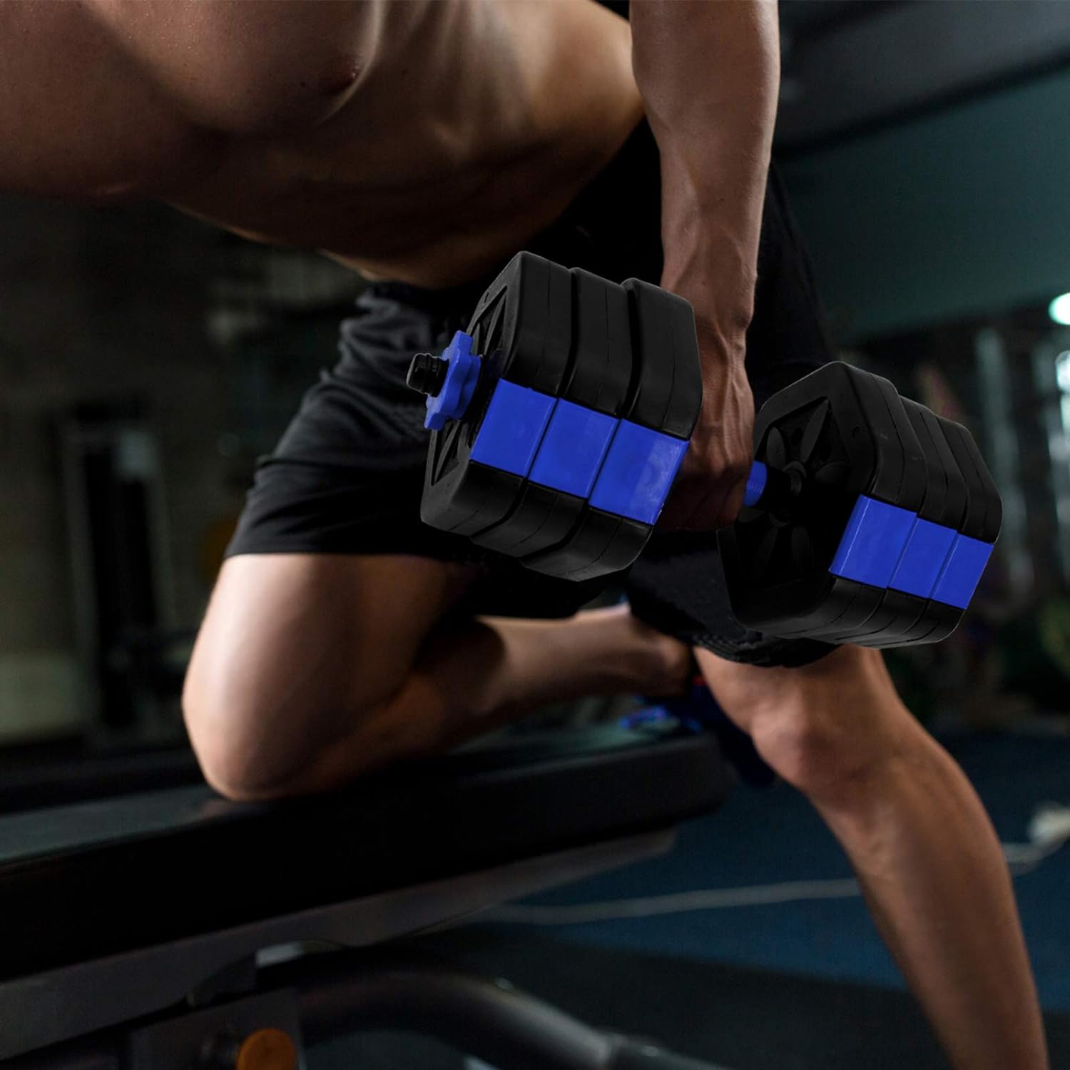 VIVITORY Dumbbell Sets Adjustable Weights, Free Weights Dumbbells Set with Connector, Non-Rolling Adjustable Dumbbell Set, Weights Set for Home Gym, 44 66 Lbs, Hexagon, Cement Mixture