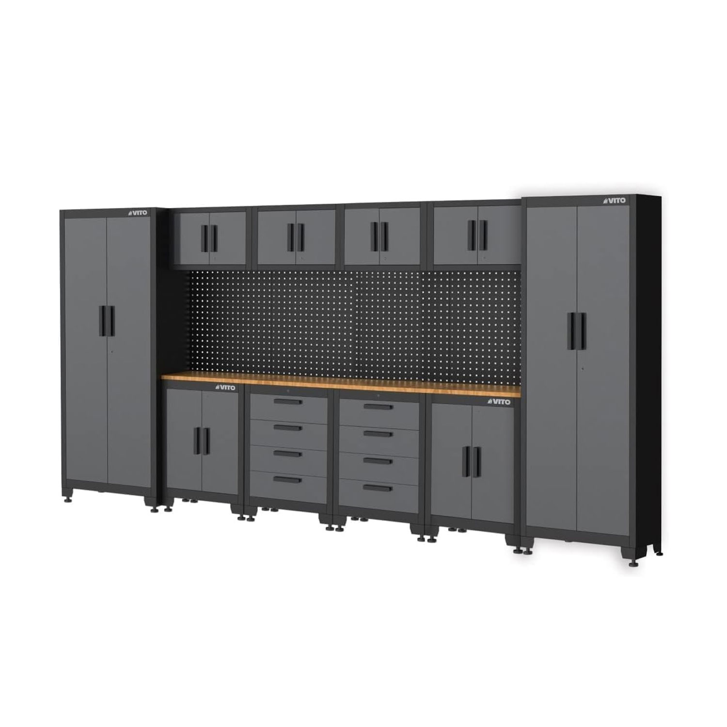 VITO Männerküche - Werkstatteinrichtung Set mit Schubladen 16-TLG