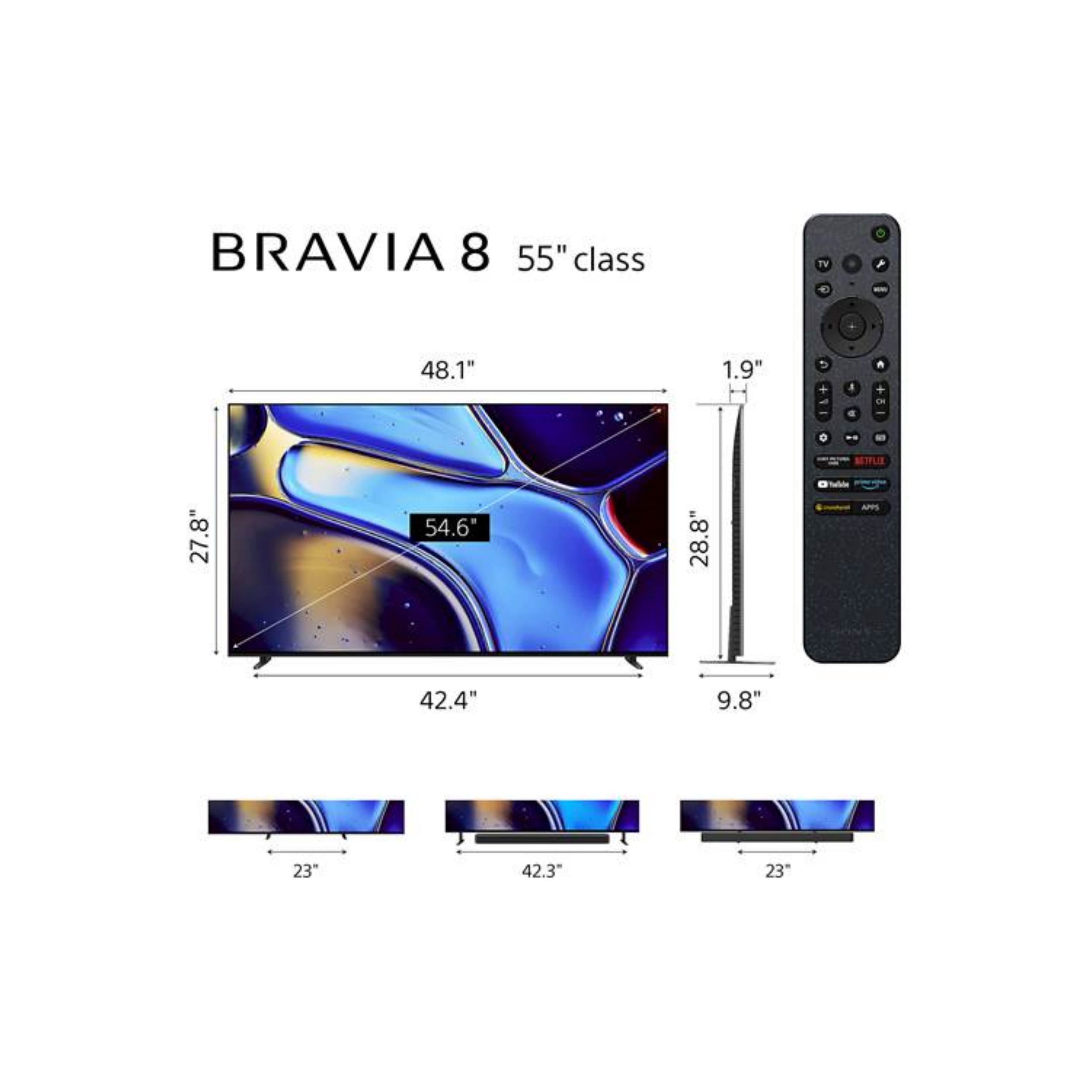 Sony BRAVIA 8 (K55XR80) Smart OLED 4K TV with HDR (55)