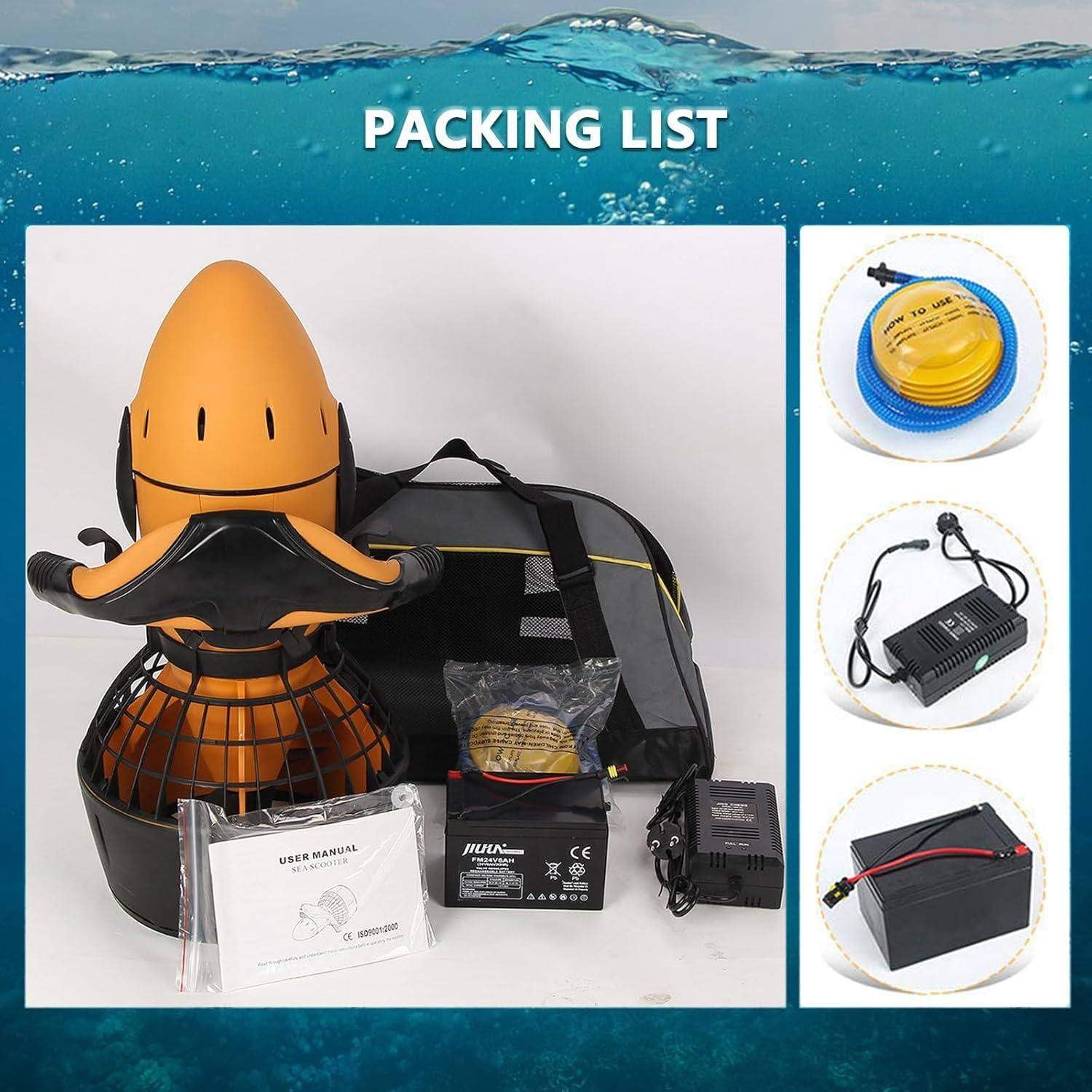 Mcamgiczin 800W Underwater Thruster 2025 Power - Li-ION Battery IP68 Waterproof for Freediving/Photography/Rescue | 50min Autonomy / High-End Diving with Ergonomic Design