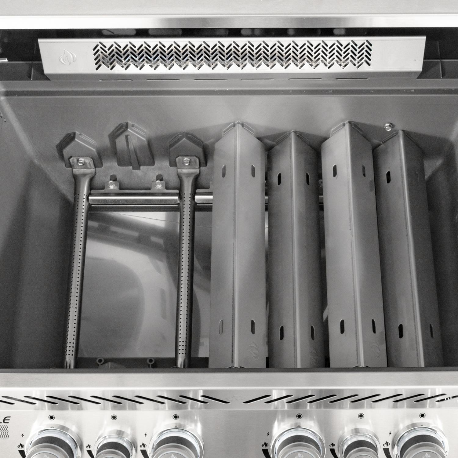 Napoleon Prestige 500 Propane Gas Grill with Infrared Rear Burner and Infrared Side Burner and Rotisserie Kit - P500RSIBPSS-3