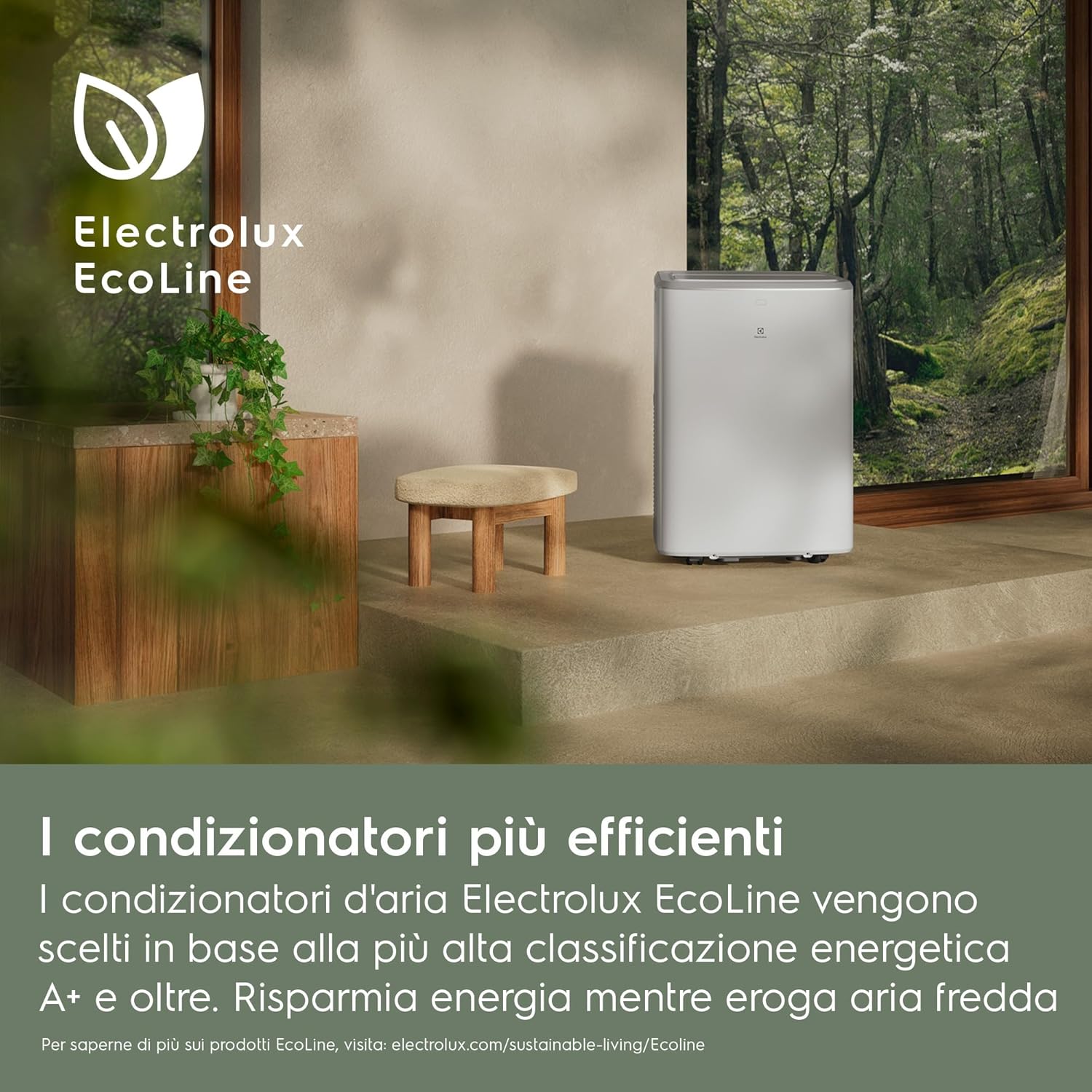 Electrolux EXP26U559HW Condizionatore portatile Caldo/Freddo Comfort 600 bianco, leggero e compatto, connesso, gas ecosostenibile R290, A+ raffreddamento e riscaldamento [Classe di efficienza energetica A+]