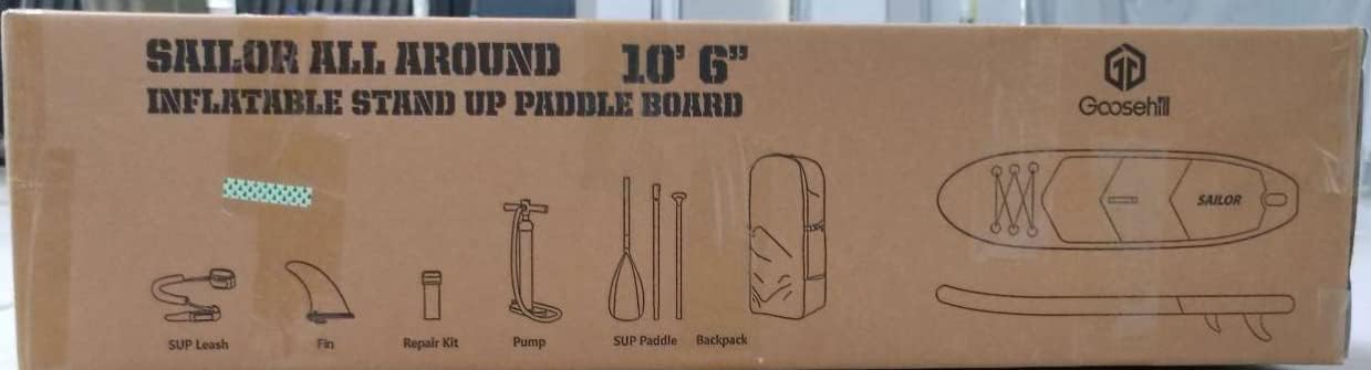 Goosehill Inflatable Stand Up Paddle Board, Premium SUP Package, 10' Long 32