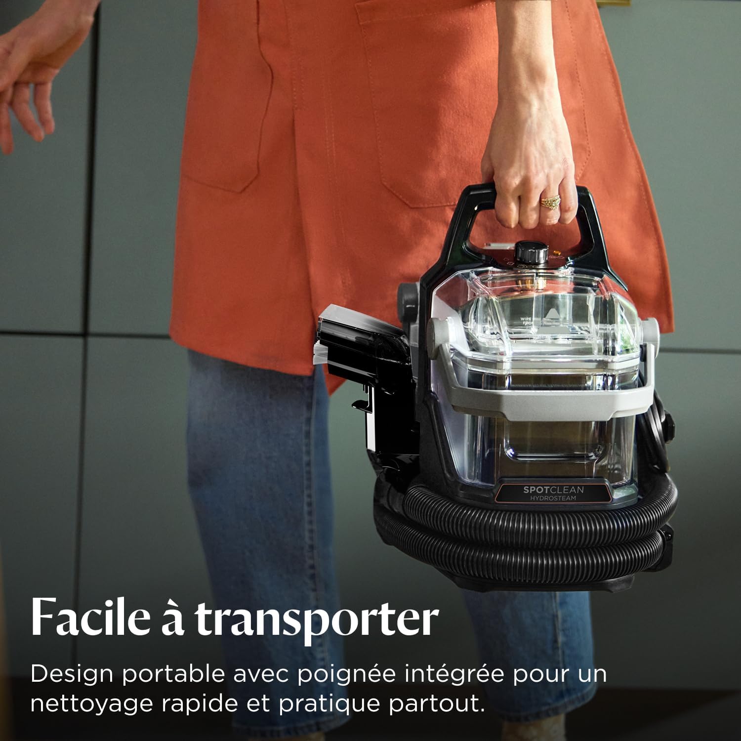 BISSELL SpotClean HydroSteam, Shampouineuse Canapé, Moteur Puissant de 1000W, Nettoyeur Vapeur avec Technologie HydroSteam, Nettoyeur pour Tapis, Moquettes, Meubles, Tissus, Voiture & Plus, 3689N