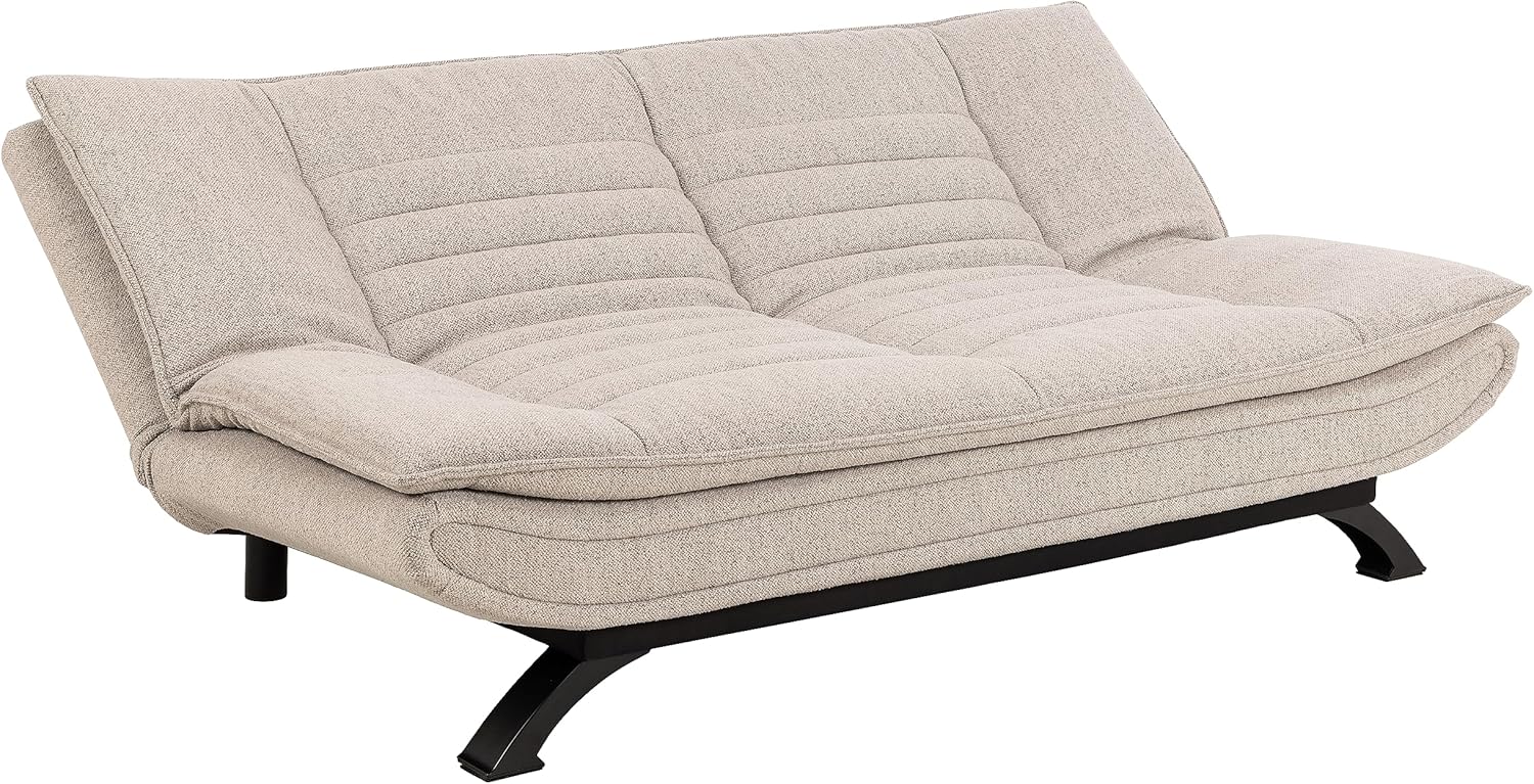 AC Design Furniture Jasper Sofa Bed W: 196 x H: 91 x D: 96 cm, Dark Grey/Black, Fabric/Metal