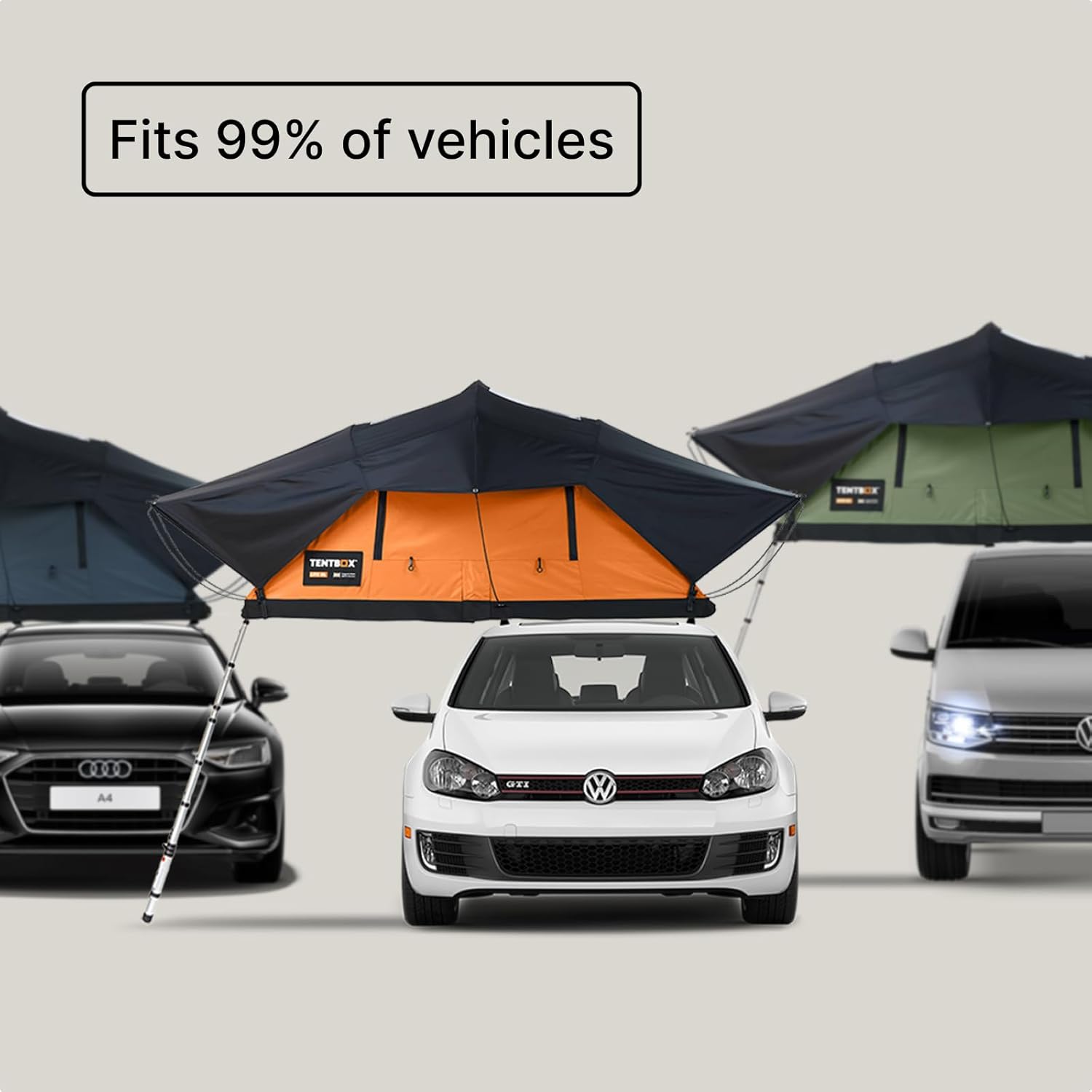 TentBox Car Roof Tent Lite XL - For 4 People - TentBox Car Roof Tent, Four Seasons, Car Camping - Tent Roof Box with Skylight to Watch the Stars - 2 Minutes Assembly