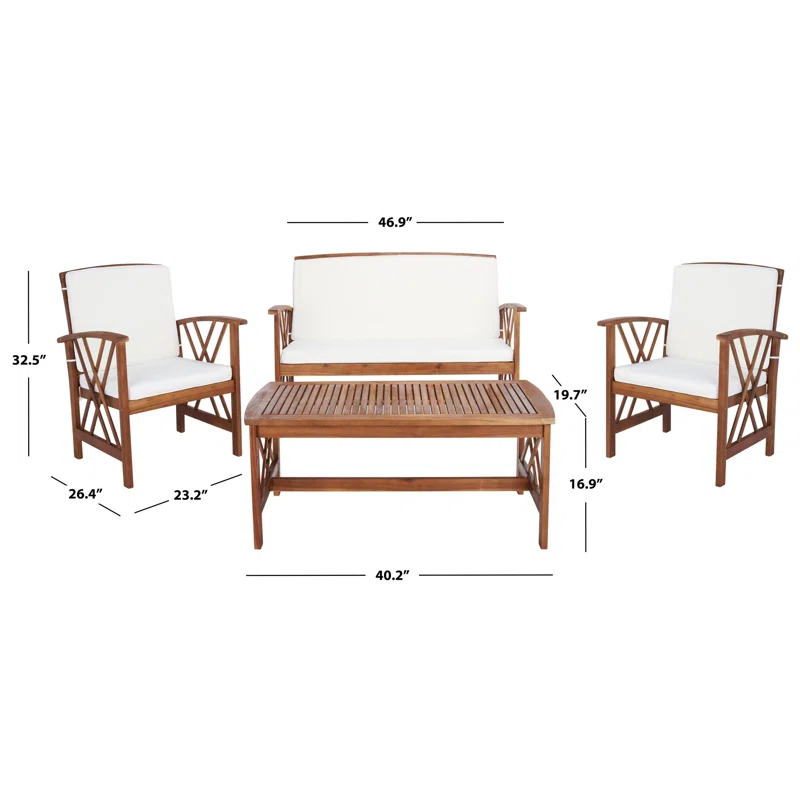 Aana Wicker 4 - Person Garden Lounge Set with Cushions