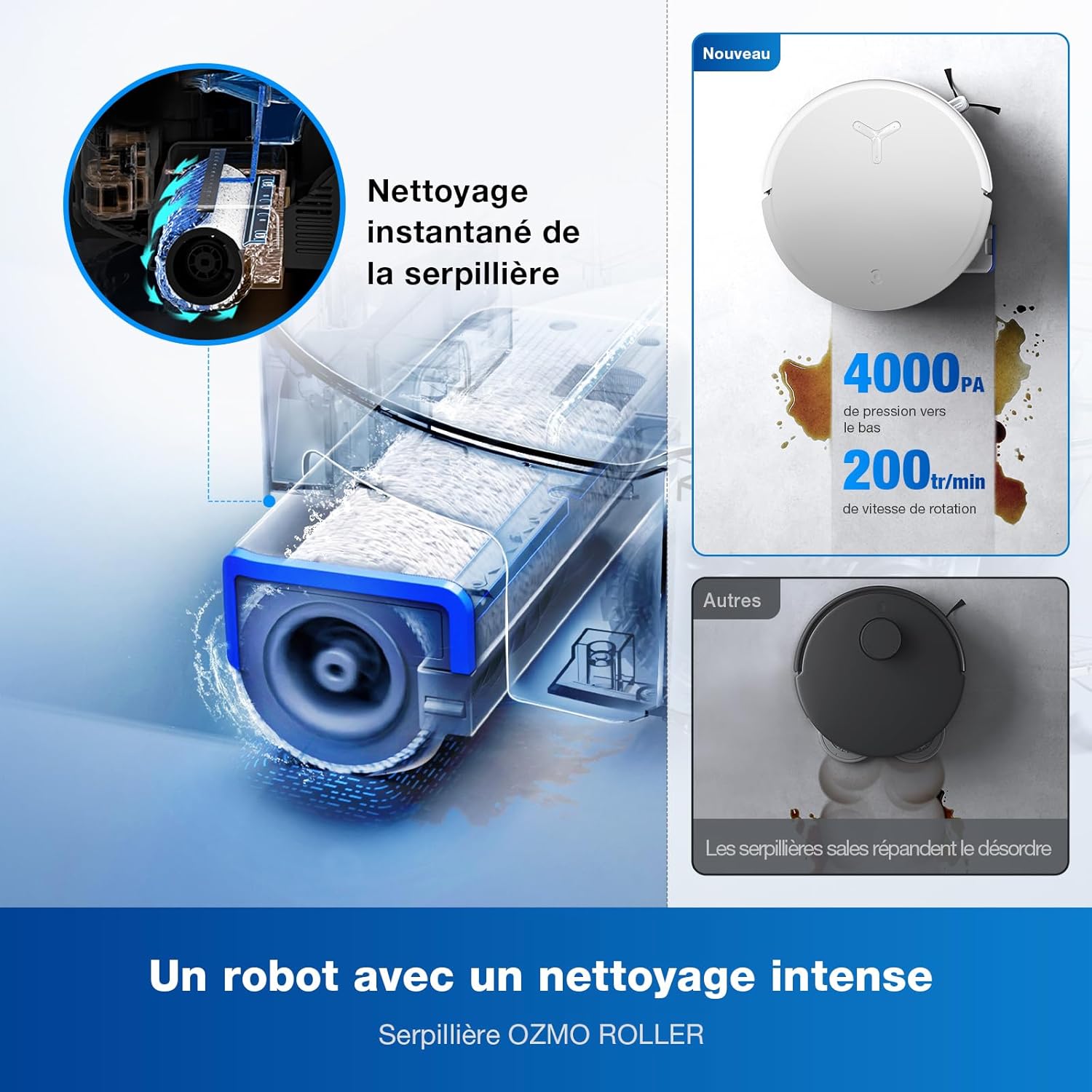 ECOVACS X8 PRO OMNI Robot Vacuum Cleaner with All-In-One Station, 18000Pa Power, Instant Automatic Cleaning OZMO ROLLER, 75℃ Hot Water Cleaning, Automatic Cleaning Solution Addition