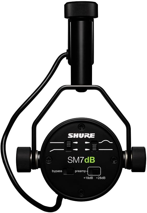 Shure SM7B Microphone Dynamique Cardioïde, Son Doux et Chaleureux pour Le Broadcast, Le Podcast ou L’Enregistrement