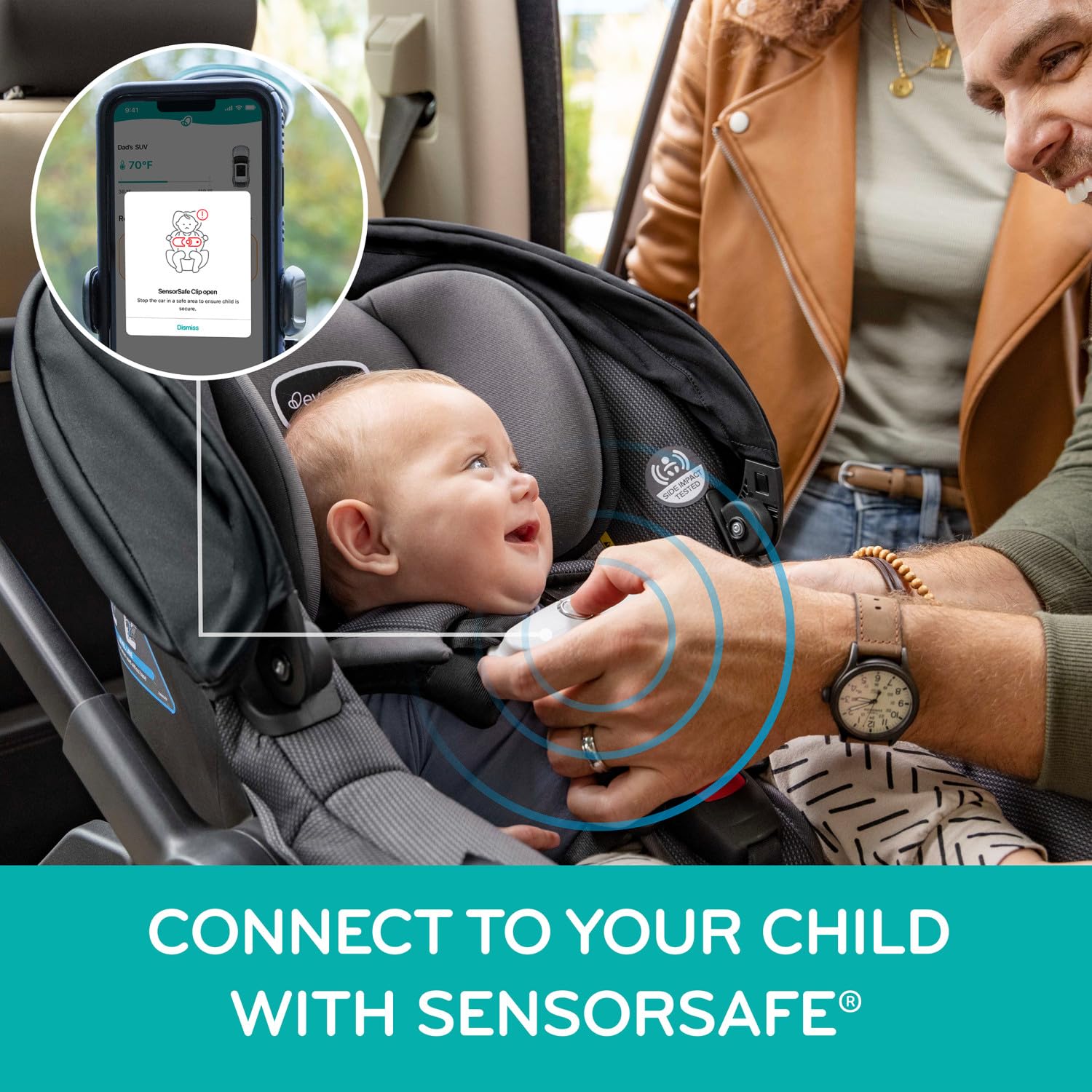 Evenflo Shyft DualRide baby car seat and stroller set with portable storage (Boone Gray)