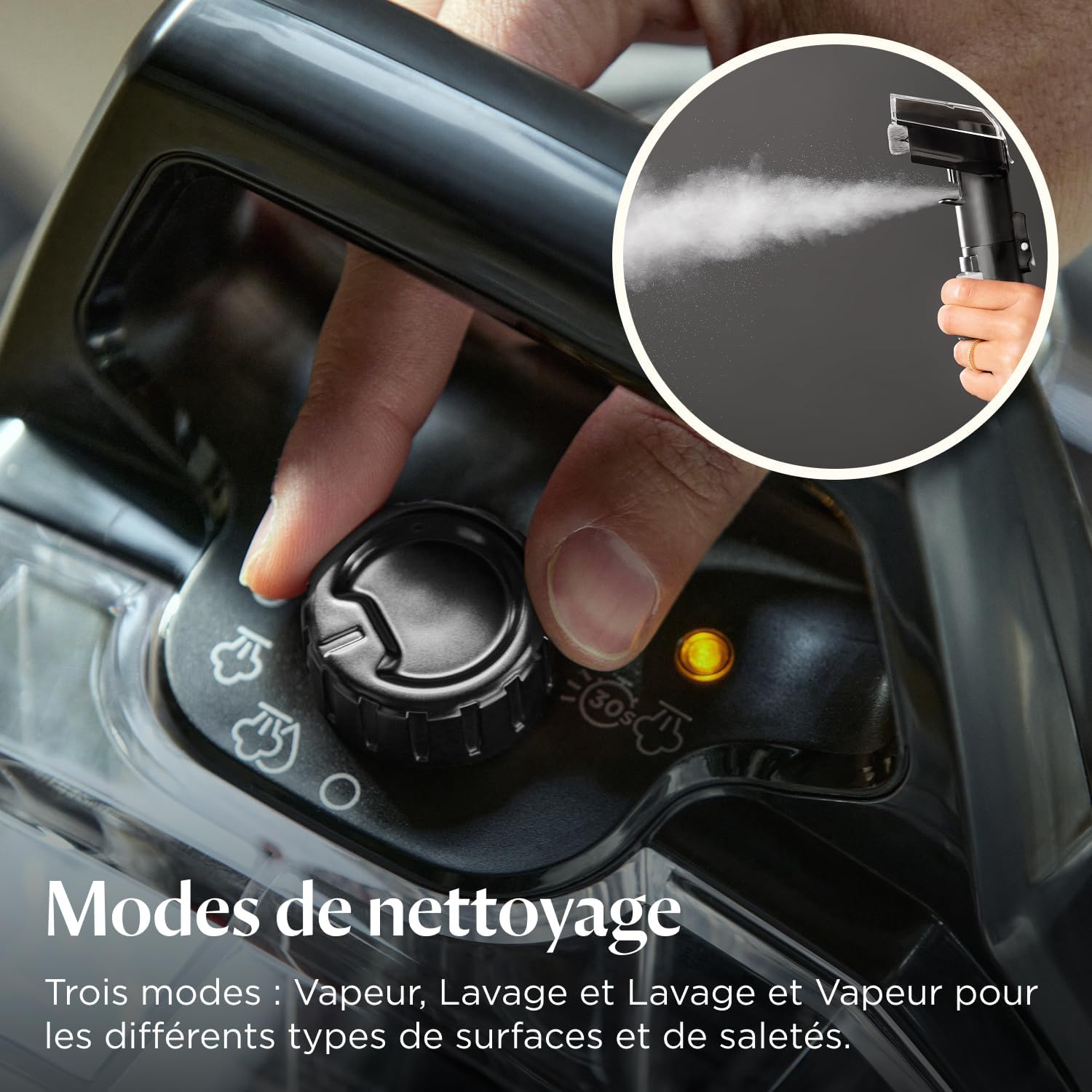 BISSELL SpotClean HydroSteam, Shampouineuse Canapé, Moteur Puissant de 1000W, Nettoyeur Vapeur avec Technologie HydroSteam, Nettoyeur pour Tapis, Moquettes, Meubles, Tissus, Voiture & Plus, 3689N