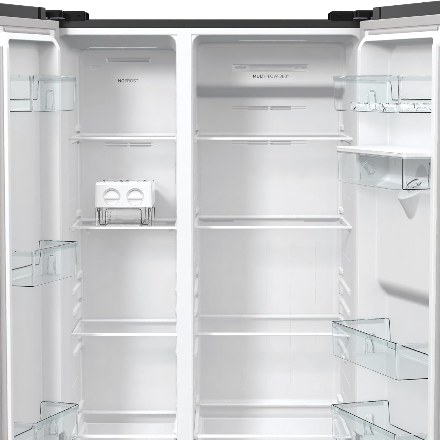 Gorenje NRR 9185 EAXLWD Side by Side Fridge-Freezer, Made in Europe, EEK E, NoFrostPlus, Inverter Compressor, Crisp Zone, ConvertActive Zone, FastFreeze, 70 Inch, Stainless Steel [Energy Class E]