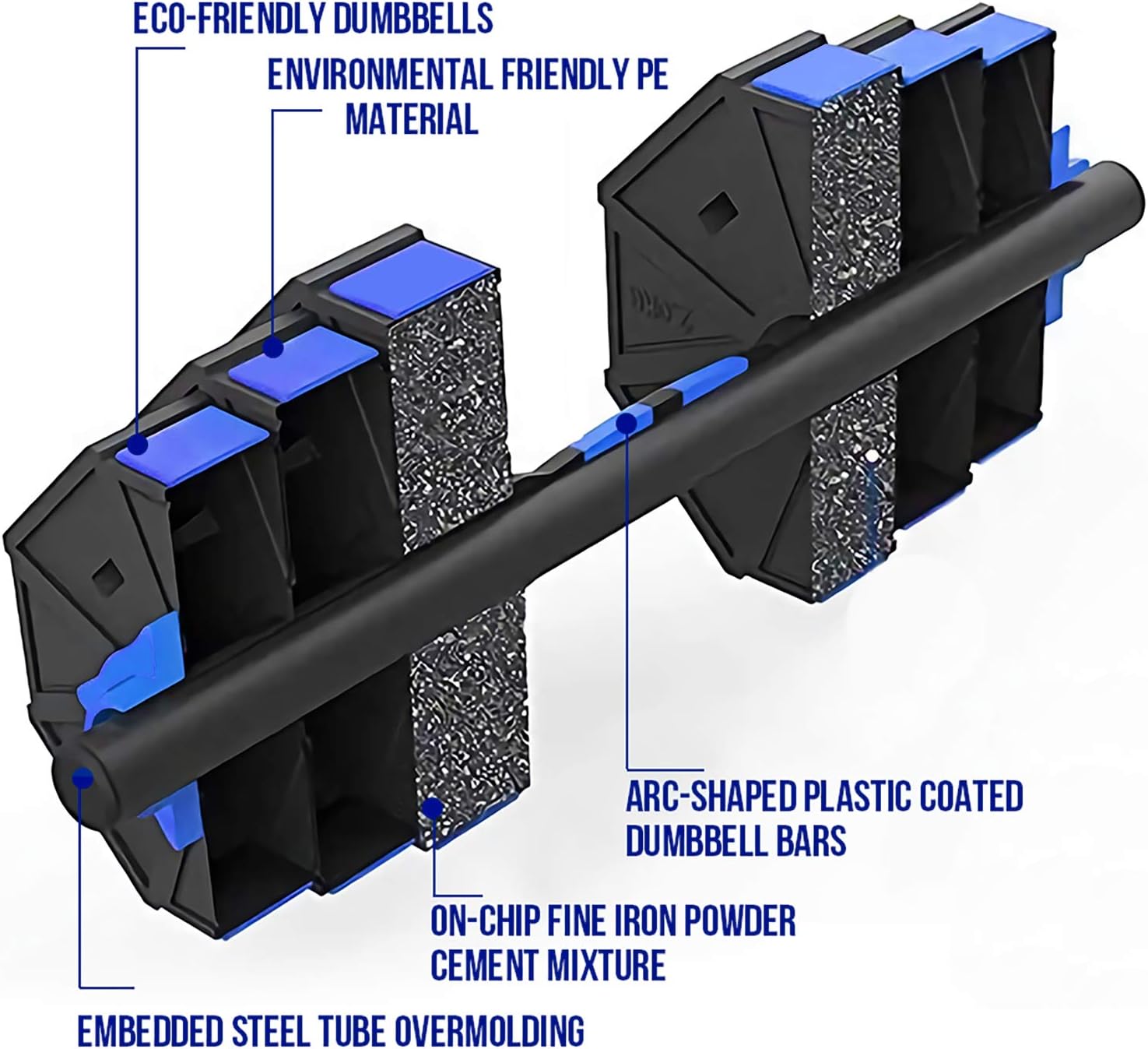 VIVITORY Dumbbell Sets Adjustable Weights, Free Weights Dumbbells Set with Connector, Non-Rolling Adjustable Dumbbell Set, Weights Set for Home Gym, 44 66 Lbs, Hexagon, Cement Mixture