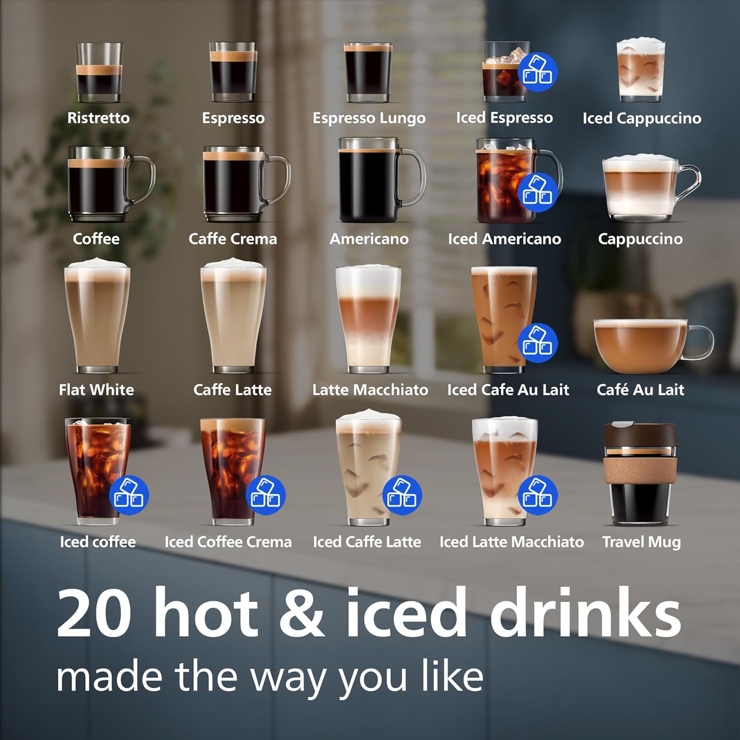 Philips 5500 Series Fully Automatic Espresso Machine – 20 Hot & Iced Coffees, Quick-to-Clean LatteGo Milk System, 40% quieter with SilentBrew, Less waiting with QuickStart, Black, Silver (EP5546/70)