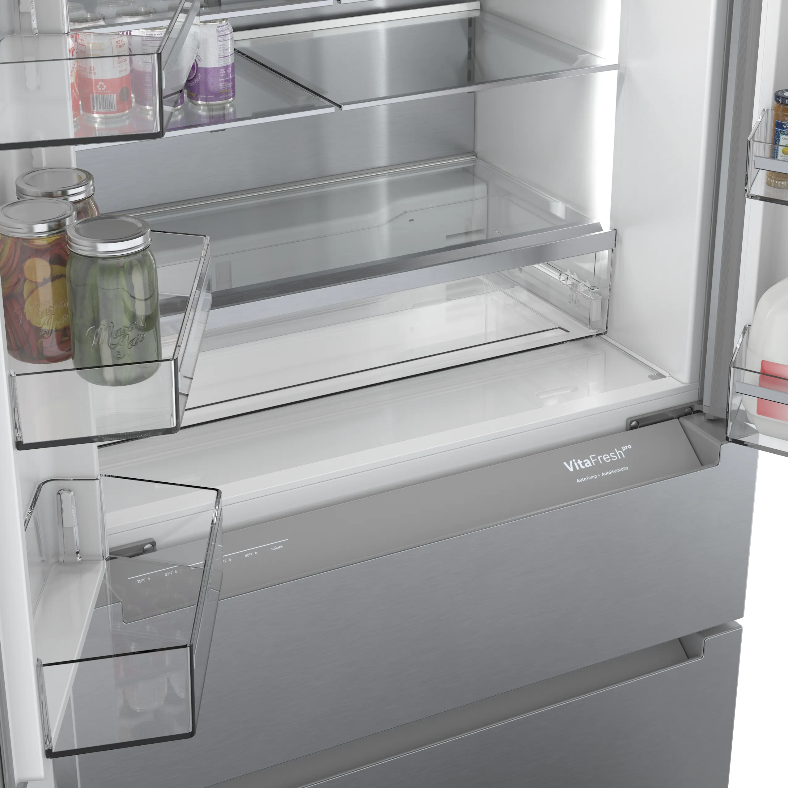 Bosch B36CL80ENS 800 Series French Door Bottom Mount Refrigerator 36'' Stainless steel (with anti-fingerprint)