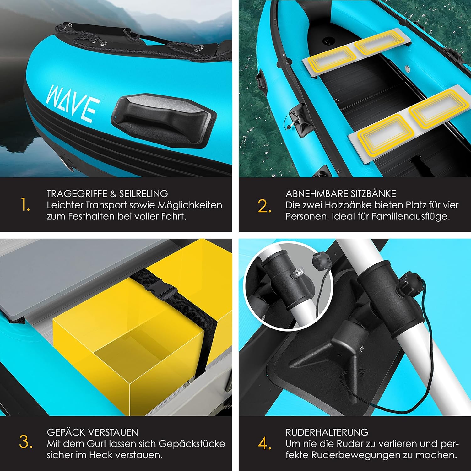 KESSER® Inflatable Boat 3.20 m for 4 People