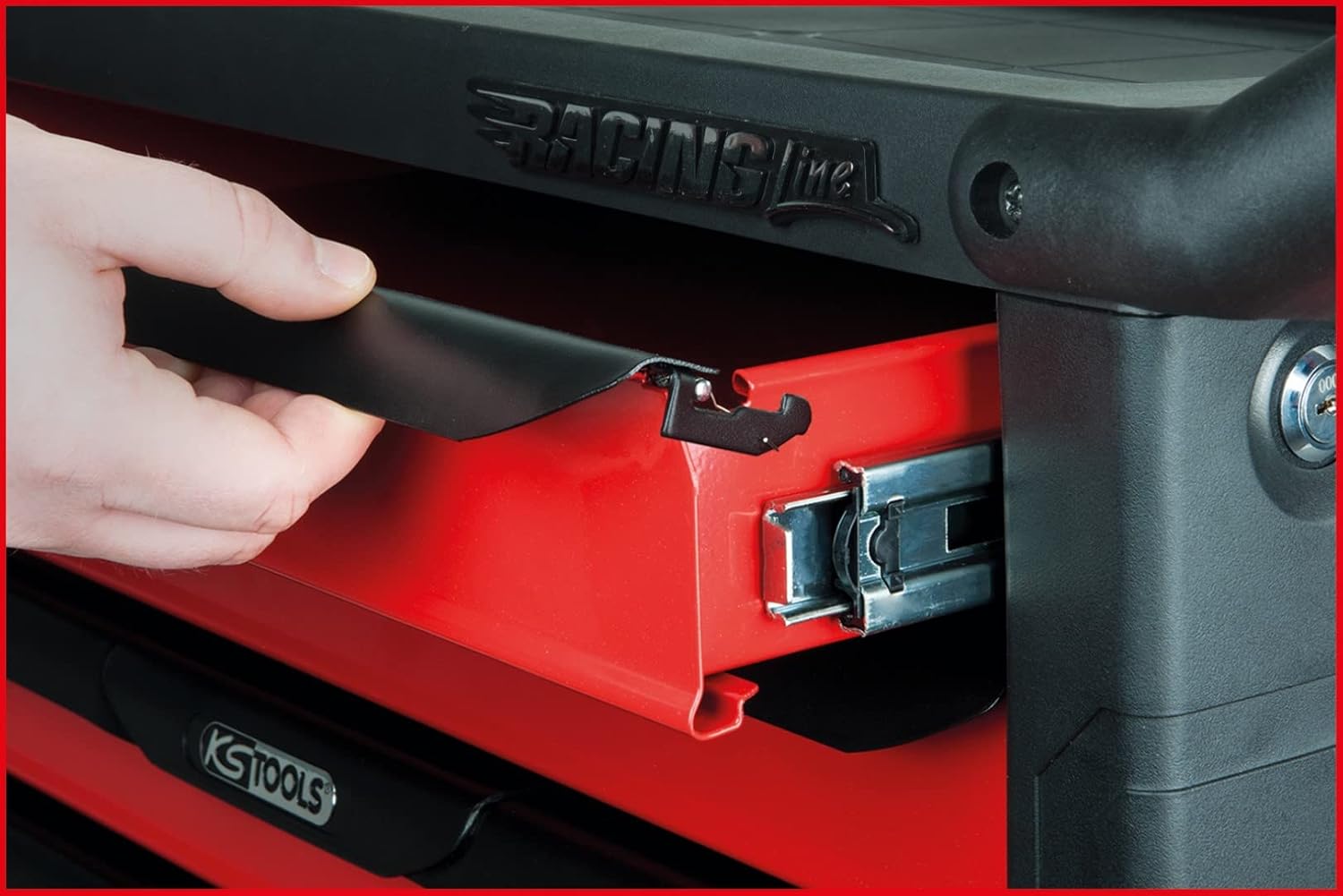 KS Tools RacinGline 826.7215 Workshop Trolley with 7 Drawers and 215 Premium Tools Black / Red