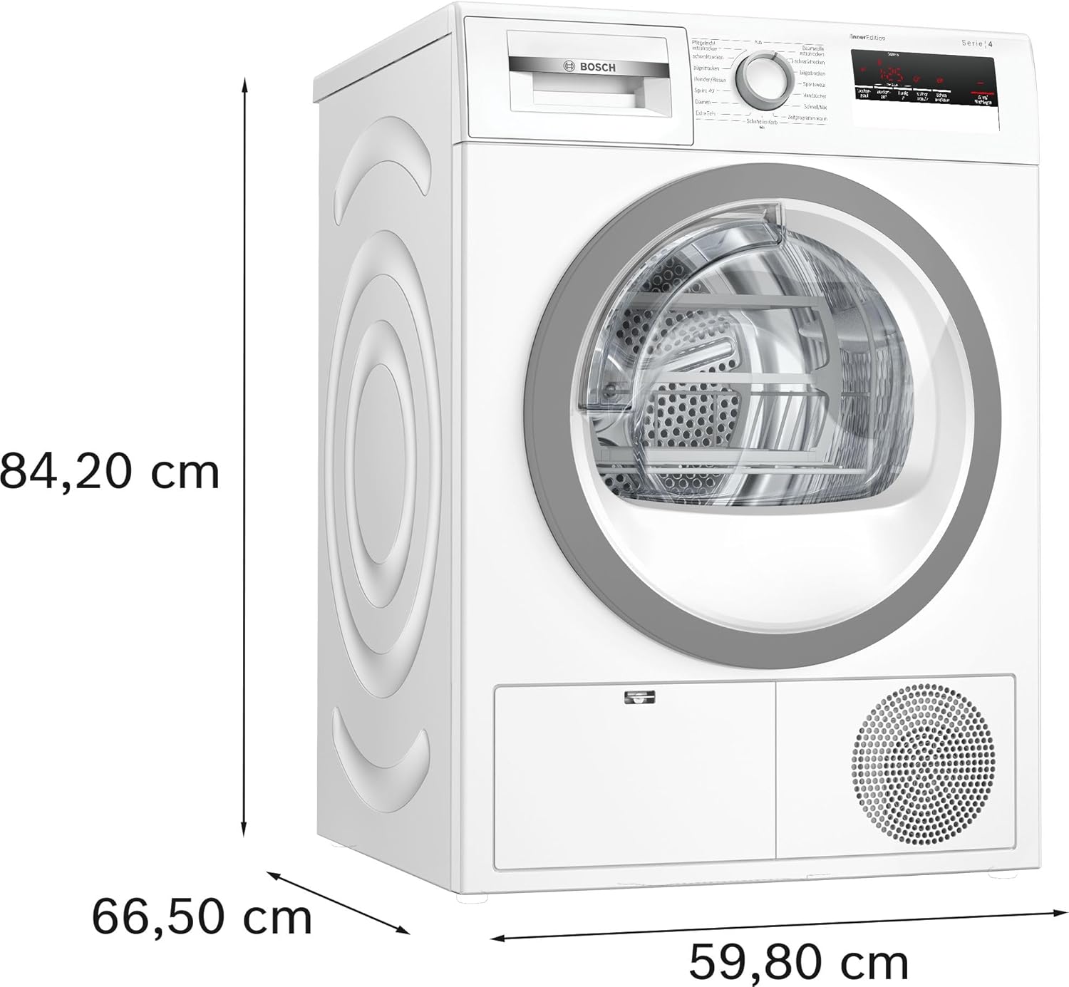 Bosch Series 4 WTH85VWIN Heat Pump Dryer for 8 kg of Laundry, A++, 236 kWh/Year, AutoDry, Anti Vibration Design, Sensitive Drying System, Environmentally Friendly Coolant, White [Energy Class A++]