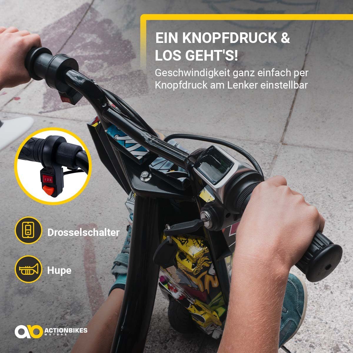 Actionbikes Motors three-wheel scooter drift scooter Drifter 360, 15.00 km/h, 250 watts - LED 360° wheels - suspension - 3 levels - drift trike