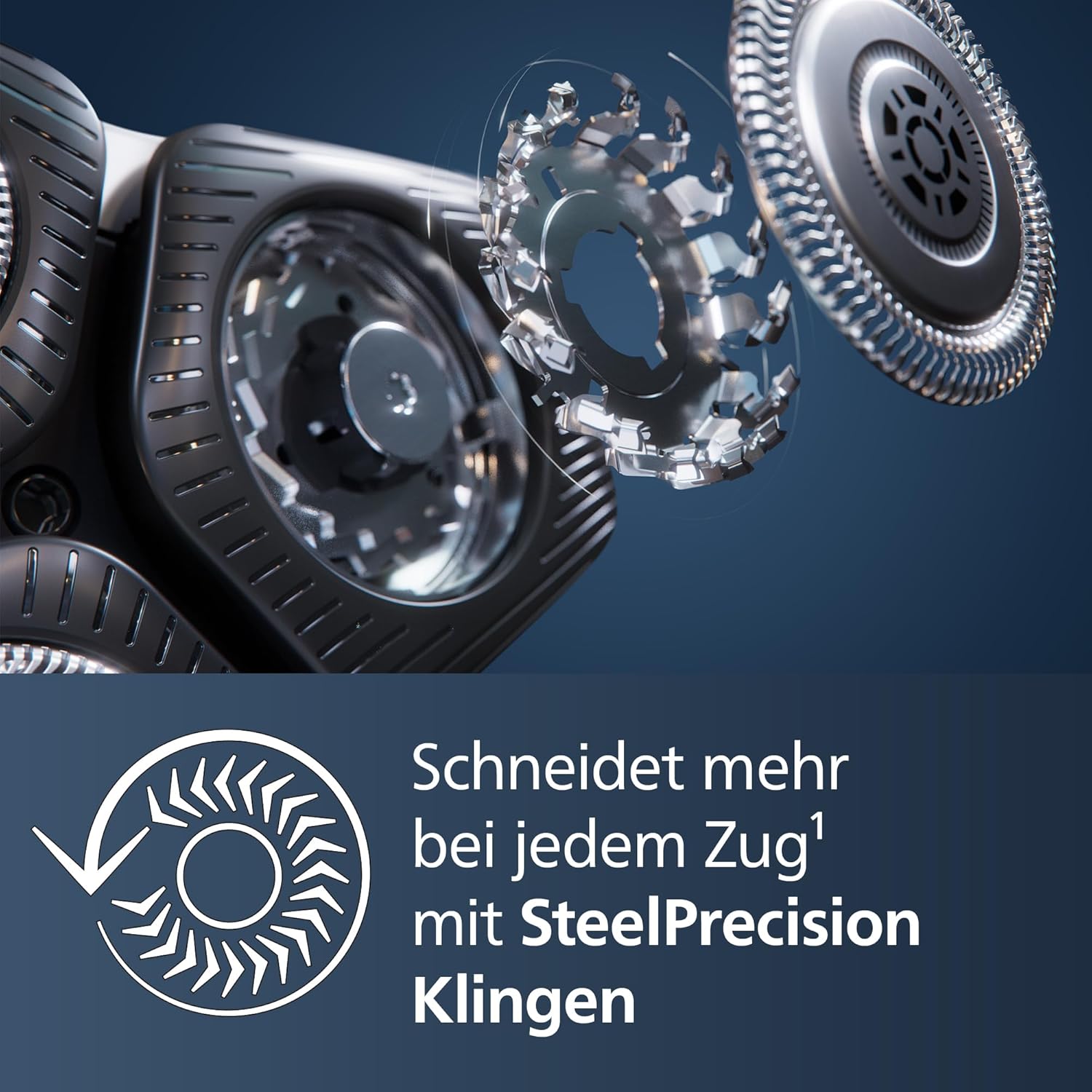 Philips Shaver Series 5000 – Electric wet and dry shaver with SkinIQ technology, fold-out trimmer, carrying case, cleaning station, electric blue