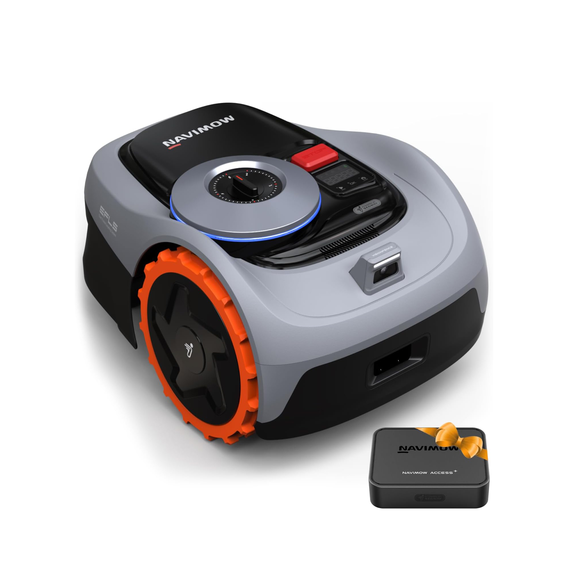 Navimow i105E Robot Tondeuse sans Fil périphérique, Recommandé 500 m², Max. 600 m², RTK+Vision Tondeuse Robot Gazon, IA cartographie Automatique, Limite virtuelle, Gestion multizone