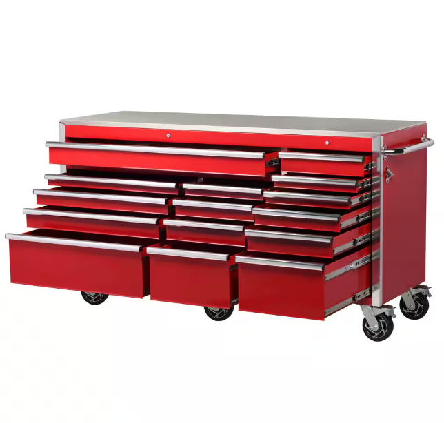 Tool Storage 72 in. W Standard Duty Gloss Black Mobile Workbench Tool Chest