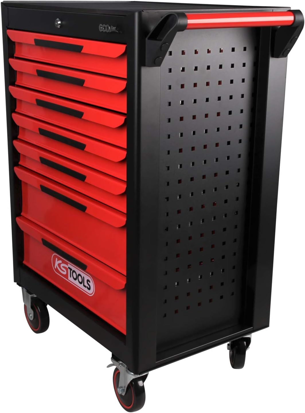 KS Tools ECOline 897.0007 Workshop Trolley with 7 Drawers Black/Red