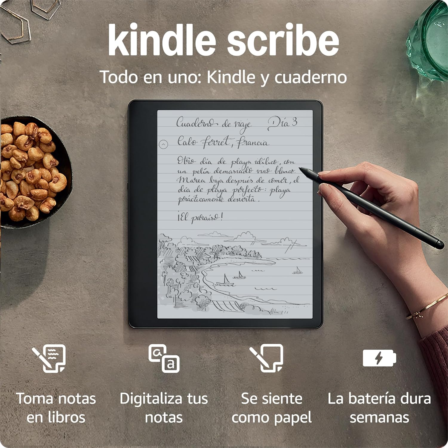 Kindle Scribe, the first Kindle to be an all-in-one digital notebook, with 16GB of storage and a 10.2