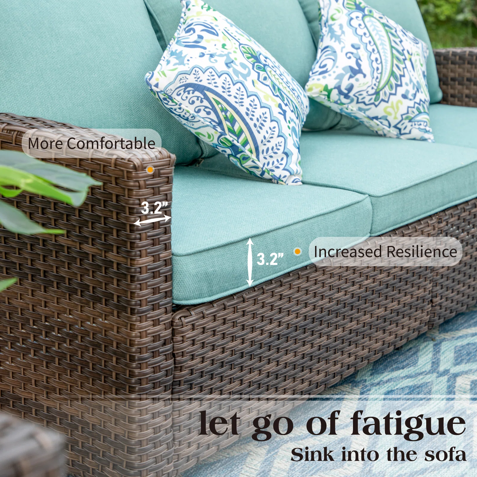 Wicker 9 - Person Garden Lounge Set with Cushions