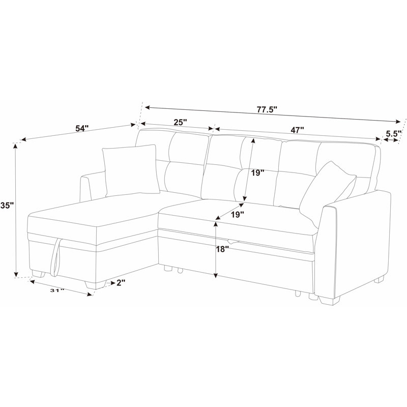 Barrientez 85'' Upholstered Sleeper Sofa