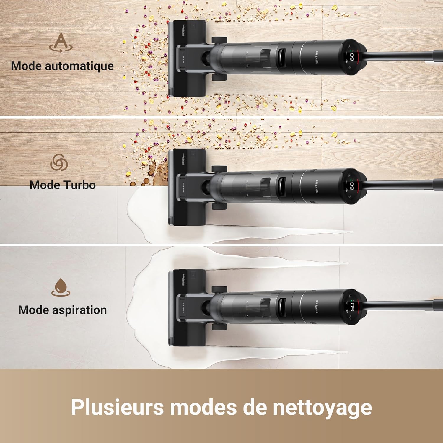 dreame H12 Pro Ultra Wet and Dry Vacuum Cleaner, 60°C Wash, 30 Min Dry, Auto Double Rotating Cleaning with Heavy Duty Scraper, 16 kPa Suction, 2 Edge Brush, Intelligent Detection