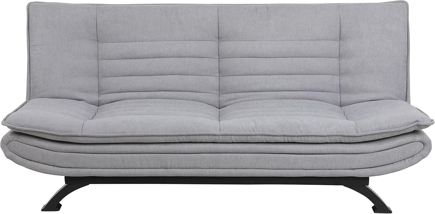 AC Design Furniture Jasper Sofa Bed W: 196 x H: 91 x D: 96 cm, Dark Grey/Black, Fabric/Metal